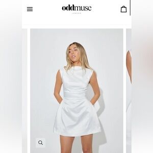 Oddmuse white satin dress